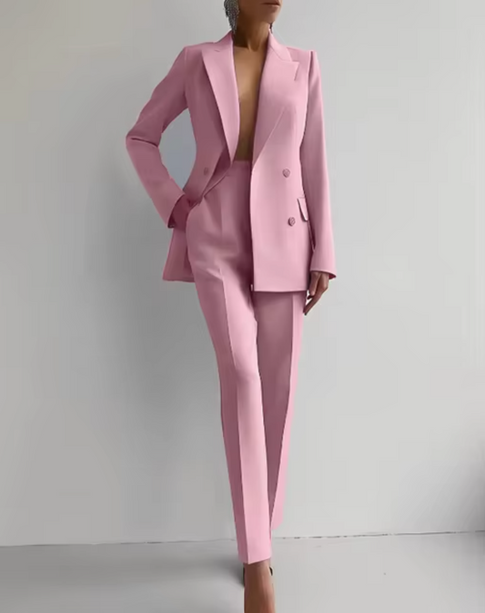 GLAUCIA | Blazer e Calças com Pregas em Conjunto