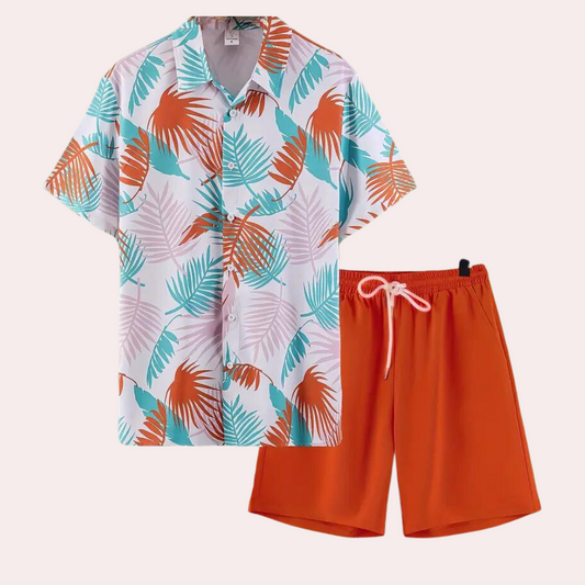 STEFANO - Conjunto Masculino de Verão Havaiano em Duas Peças